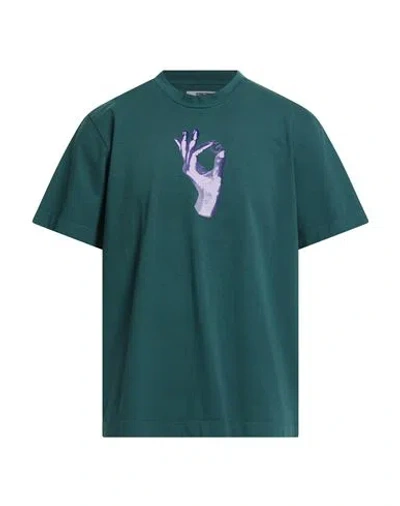 Grifoni Man T-shirt Dark Green Size L Cotton