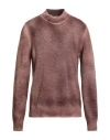 Grifoni Man Turtleneck Brown Size 44 Wool, Polyamide