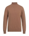 Grifoni Man Turtleneck Camel Size 42 Cashmere In Beige