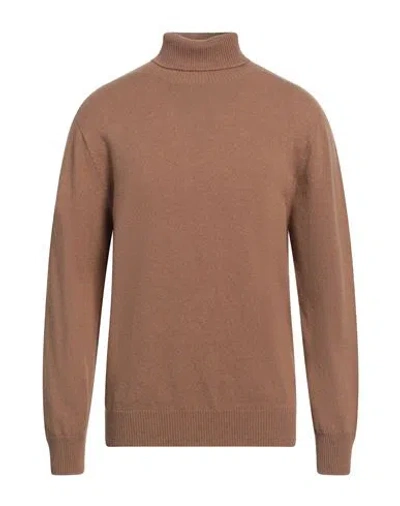 Grifoni Man Turtleneck Camel Size 42 Cashmere In Beige