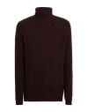Grifoni Man Turtleneck Dark Brown Size 38 Virgin Wool