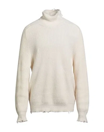Grifoni Man Turtleneck Ivory Size 42 Cotton, Polyamide In White
