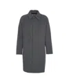 Grifoni Mid-length Grigio Wool-elastane Blend Coat In Gray