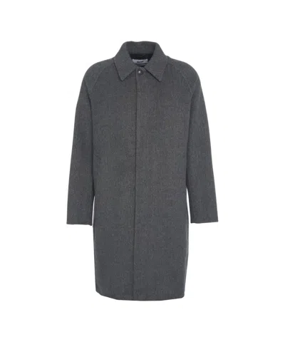Grifoni Mid-length Grigio Wool-elastane Blend Coat In Gray