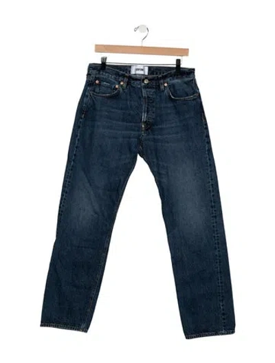 Pre-owned Grifoni Mid-rise Straight Leg Jeans In Blue