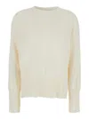 Grifoni Relaxed Fit Oversized Sweater With Ribbed Detailing In White