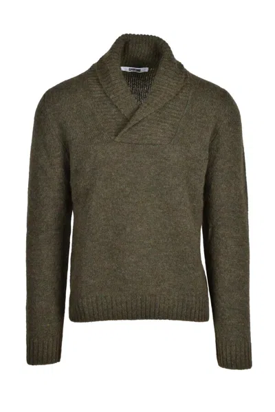 Grifoni Sailor Collar Pullover Alpaca And Wool - Green In Multi