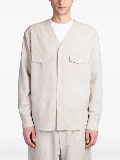 Grifoni Shirt In Beige Polyester In Neutrals