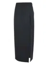 Grifoni Black Skirt With Front Single Slit In Fabric Woman In Black