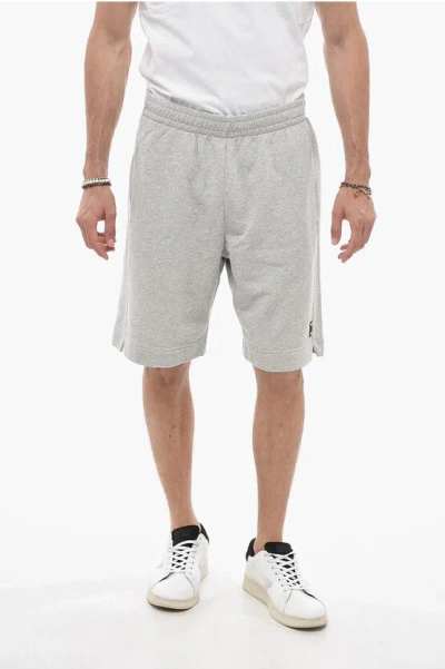 Grifoni Solid Color Sweatshorts With Elastic Waistband In Gray