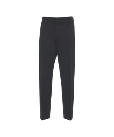 Grifoni Straight-fit Chino Trousers In Nero With Tailored Details In Black