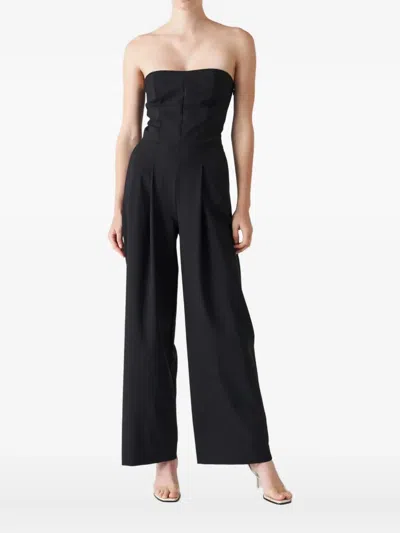 Grifoni Strapless Pleated Jumpsuit In Black