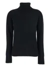 Grifoni Turtleneck Ribbed Sweater In Black