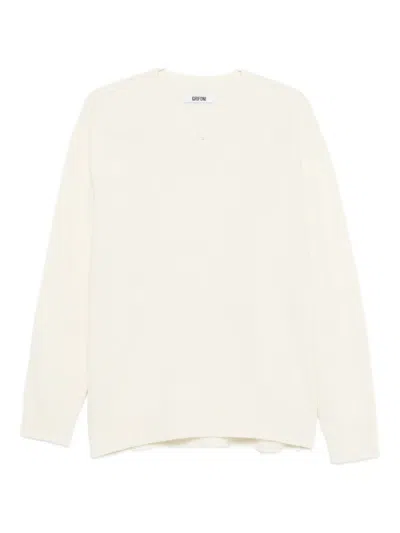 Grifoni V-neck Jumper In White