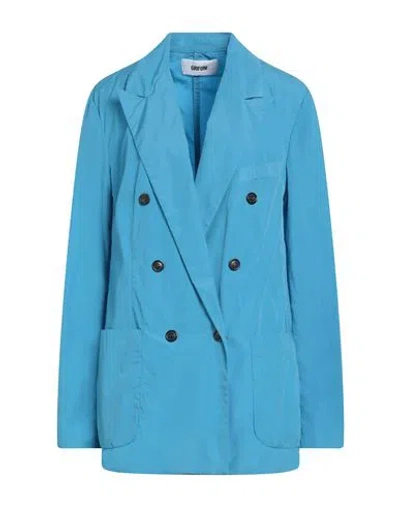 Grifoni Woman Blazer Azure Size 10 Cotton In Blue