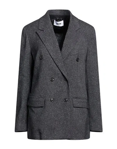 Grifoni Woman Blazer Charcoal Size 10 Polyester, Viscose, Elastane In Gray