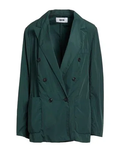 Grifoni Woman Blazer Dark Green Size 8 Cotton