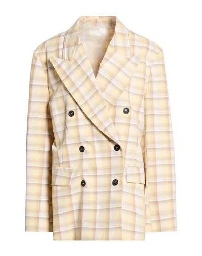 Grifoni Woman Blazer Pastel Yellow Size 14 Cotton