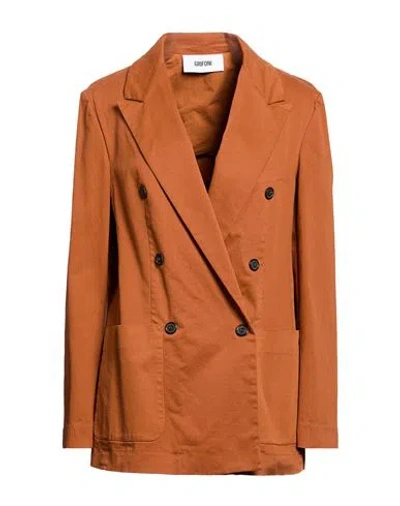 Grifoni Woman Blazer Tan Size 10 Cotton, Elastane In Brown