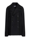 Grifoni Woman Coat Black Size 14 Virgin Wool, Polyamide In Black