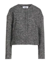 Grifoni Woman Coat Black Size 6 Wool, Polyester, Acrylic, Alpaca Wool, Polyamide