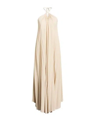 Grifoni Woman Maxi Dress Beige Size 6 Acetate, Silk In Gold
