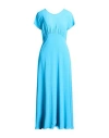 Grifoni Woman Maxi Dress Turquoise Size 10 Acetate, Silk In Blue