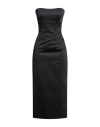 Grifoni Woman Midi Dress Black Size 4 Cotton, Elastane