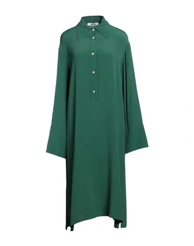 Grifoni Woman Midi Dress Green Size 4 Acetate, Silk