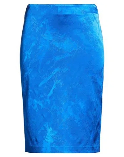 Grifoni Woman Midi Skirt Blue Size 6 Viscose, Polyester, Elastane