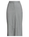 Grifoni Woman Midi Skirt Grey Size 6 Wool, Elastane In Gray