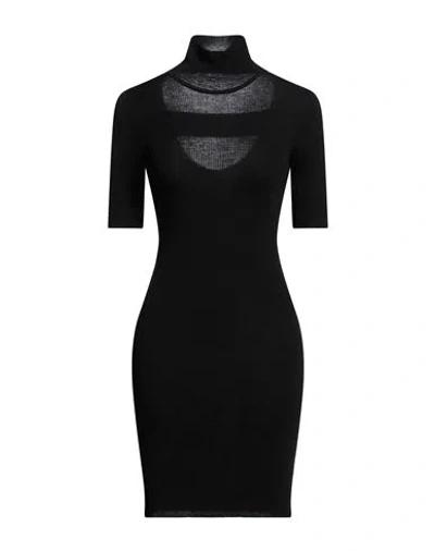 Grifoni Woman Mini Dress Black Size 4 Virgin Wool In Multi
