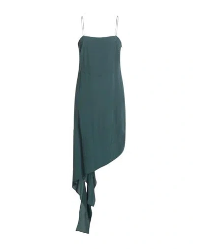 Grifoni Woman Mini Dress Deep Teal Size 6 Acetate, Silk In Green