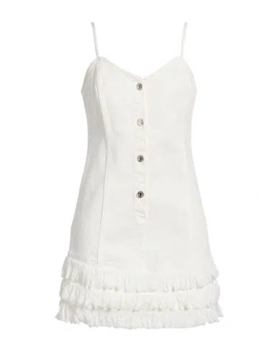 Grifoni Woman Mini Dress White Size 2 Cotton, Elastane