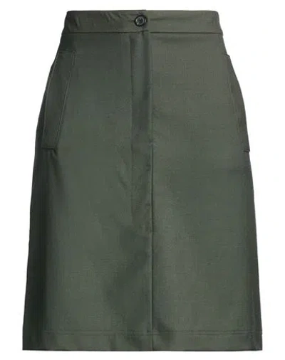 Grifoni Woman Mini Skirt Dark Green Size 6 Virgin Wool