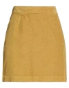 Grifoni Woman Mini Skirt Mustard Size 8 Cotton, Elastane In Yellow