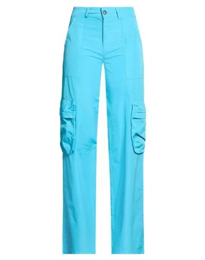 Grifoni Woman Pants Azure Size 4 Cotton In Blue