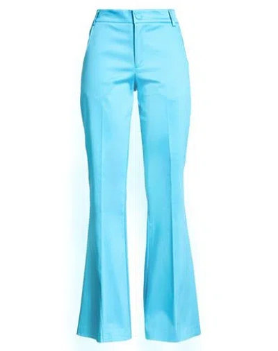 Grifoni Woman Pants Azure Size 4 Cotton, Elastane In Blue