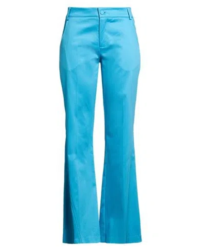 Grifoni Woman Pants Azure Size 6 Cotton, Elastane In Blue