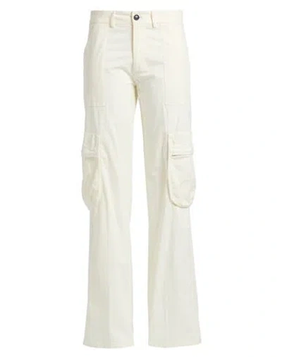 Grifoni Woman Pants Cream Size 4 Cotton, Elastane In White