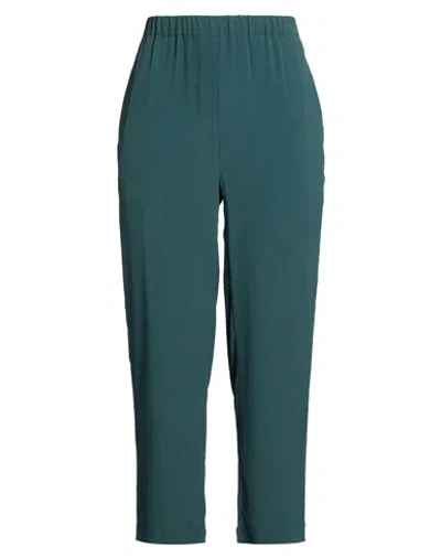 Grifoni Woman Pants Dark Green Size 6 Cotton, Elastane In Blue