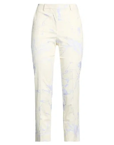 Grifoni Woman Pants Ivory Size 8 Cotton, Elastane In Multi