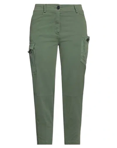 Grifoni Woman Pants Military Green Size 10 Cotton, Elastane