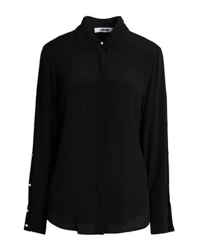 Grifoni Woman Shirt Black Size 4 Acetate, Silk