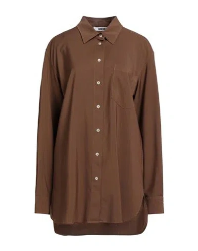 Grifoni Woman Shirt Brown Size 6 Virgin Wool