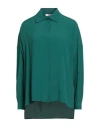 Grifoni Woman Shirt Emerald Green Size 8 Acetate, Silk
