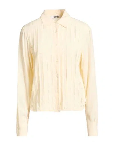 Grifoni Woman Shirt Ivory Size 4 Acetate, Silk In Yellow