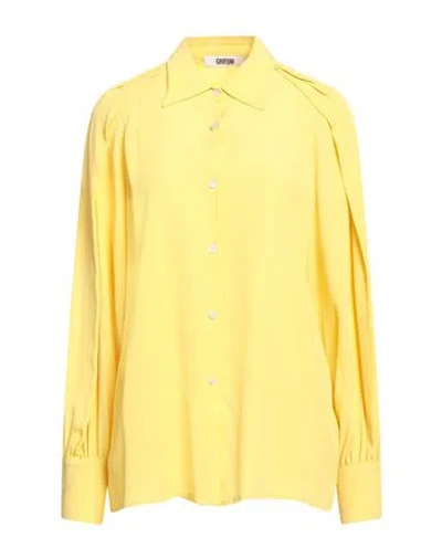 Grifoni Woman Shirt Yellow Size 6 Acetate, Silk