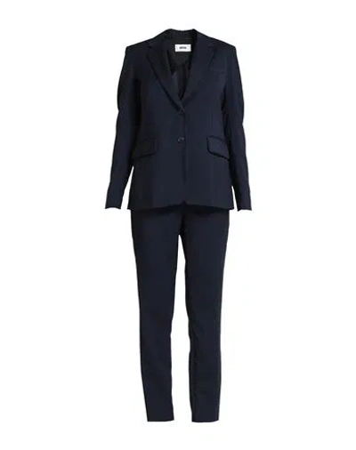 Grifoni Woman Suit Midnight Blue Size 10 Virgin Wool In Blue