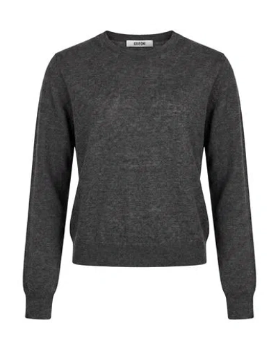 Grifoni Woman Sweater Charcoal Size 2 Alpaca Wool, Polyamide In Black